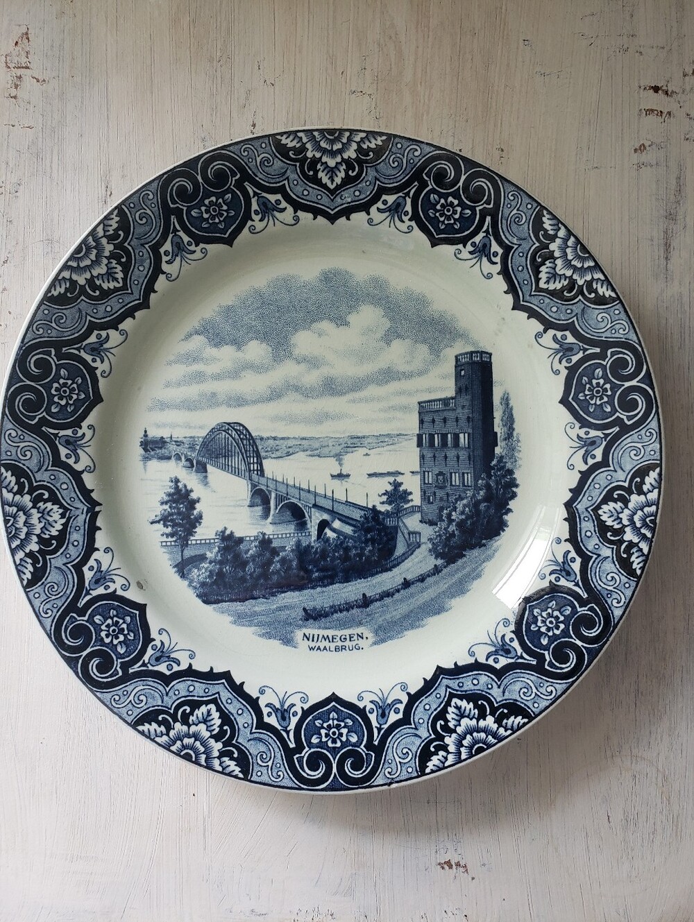 2 Vintage Holland Delft Blue Souvenir Plates Set of 2 - Nijmegen Landmarks - Picture 6 of 12